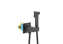 Гигиенический душ (смеситель + гигиеническая лейка + шланг) AQUATEK, матовый черный AQ1025MB ЛИРА