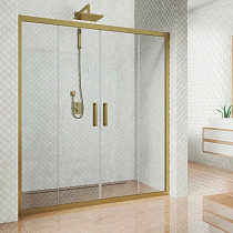 Душевая дверь в нишу Kubele DE019D4-CLN-BR 160 см, профиль бронза