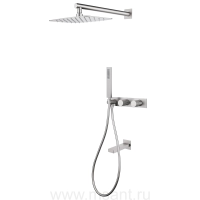 Душевая система ABBER Rund AF8717SP скрытого монтажа с изливом, сатин