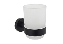 Стакан с держателем Aquatek, матовый черный AQ4004MB ВЕГА