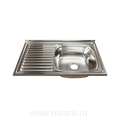 Мойка 80х50 (0,8) прав. вып 3 1/2 MIXLINE 18см с сифоном