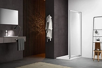 AQ NAA 6211-80 (новый артикул AQ ARI PI 08020CH) Душевая дверь, распашная AQUATEK 800x2000 профиль хром, стекло прозрачное