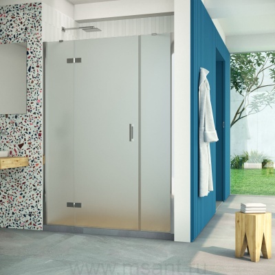 Дверь в душевой проем Vegas Glass AFP-F Retta 130 08 10 L профиль глянцевый хром стекло сатин