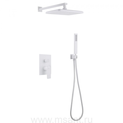 Душевая система ABBER Weiss Insel AF8018FW скрытого монтажа без излива, белый матовый