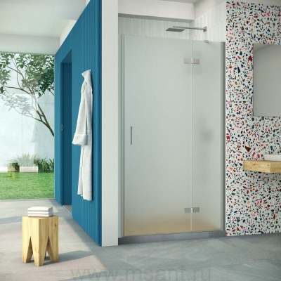 Дверь в душевой проем Vegas Glass AFP Retta 90 07 10 R, профиль матовый хром, стекло сатин