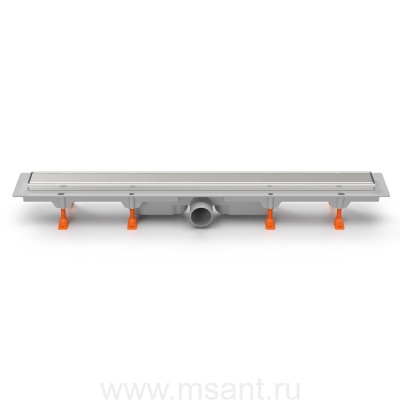 Душевой лоток AZARIO D50 Klasik 650 мм, боковой слив, пластиковый, рамка и решетка из нержавеющей стали (AZ-CH 650/50 KN)