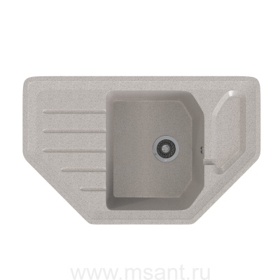 Мойкa MIXLINE ML-GMS17 СТАНДАРТ угловая с крылом, светло-серый (310), 780*485*190мм