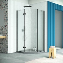 Душевой уголок Vegas Glass AFA-Pen Retta 100 02М 02 L профиль черный матовый стекло шиншилла