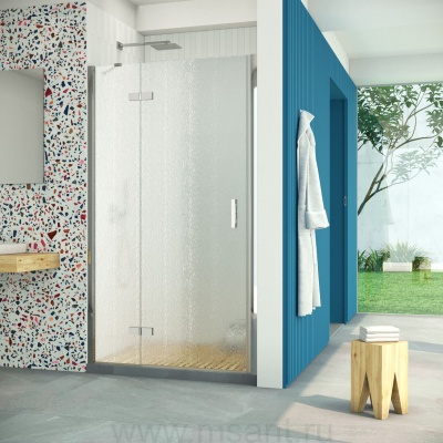 Дверь в душевой проем Vegas Glass AFP Retta 90 08 02 L, профиль глянцевый хром, стекло шиншилла