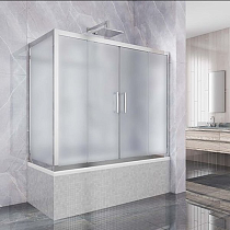 Шторка на ванну Kubele DE019PR4-MAT-CH 170х75 см, профиль хром