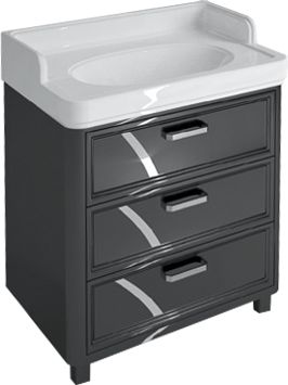 Тумба Kerama Marazzi Pompei 80 черная, с 3 ящиками