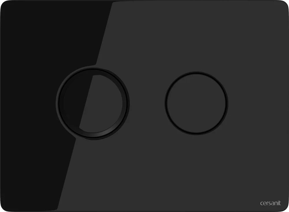 Кнопка смыва Cersanit Accento Circle P-BU-ACN-CIR-PN/Bl/Gl стеклянная, черная глянцевая