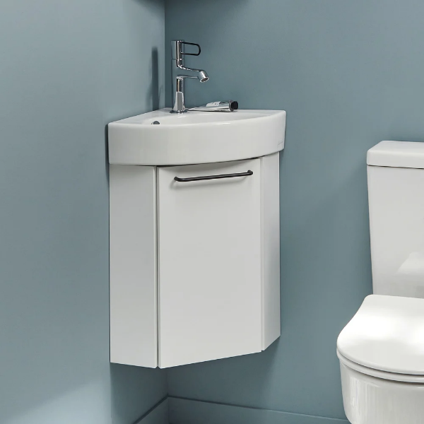 Тумба Jacob Delafon Odeon Rive Gauche 35 L угловая белый глянец, ручка черная