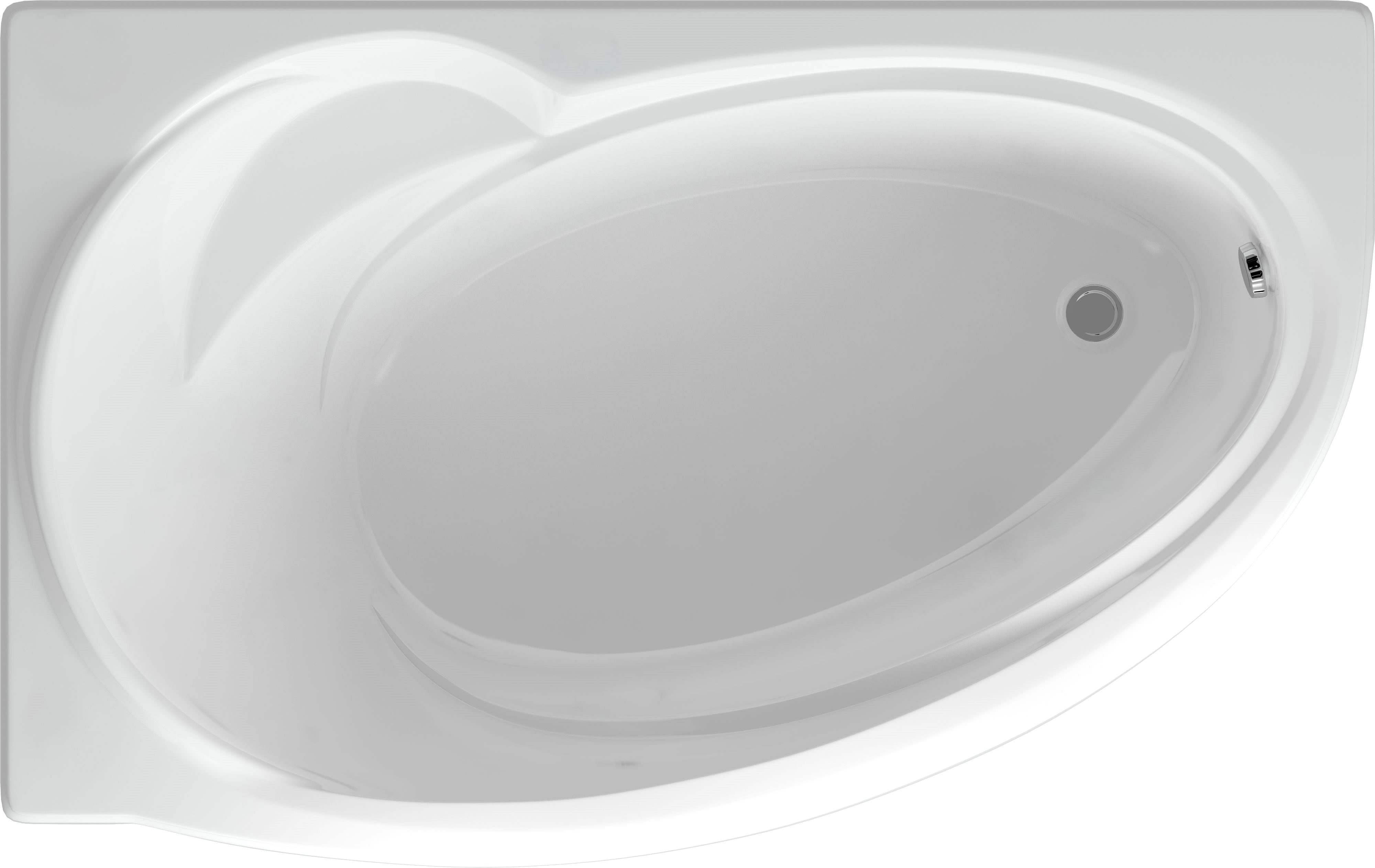 Акриловая ванна Акватек Бетта 160х97 L, с каркасом,сливом-переливом без фронтального экрана