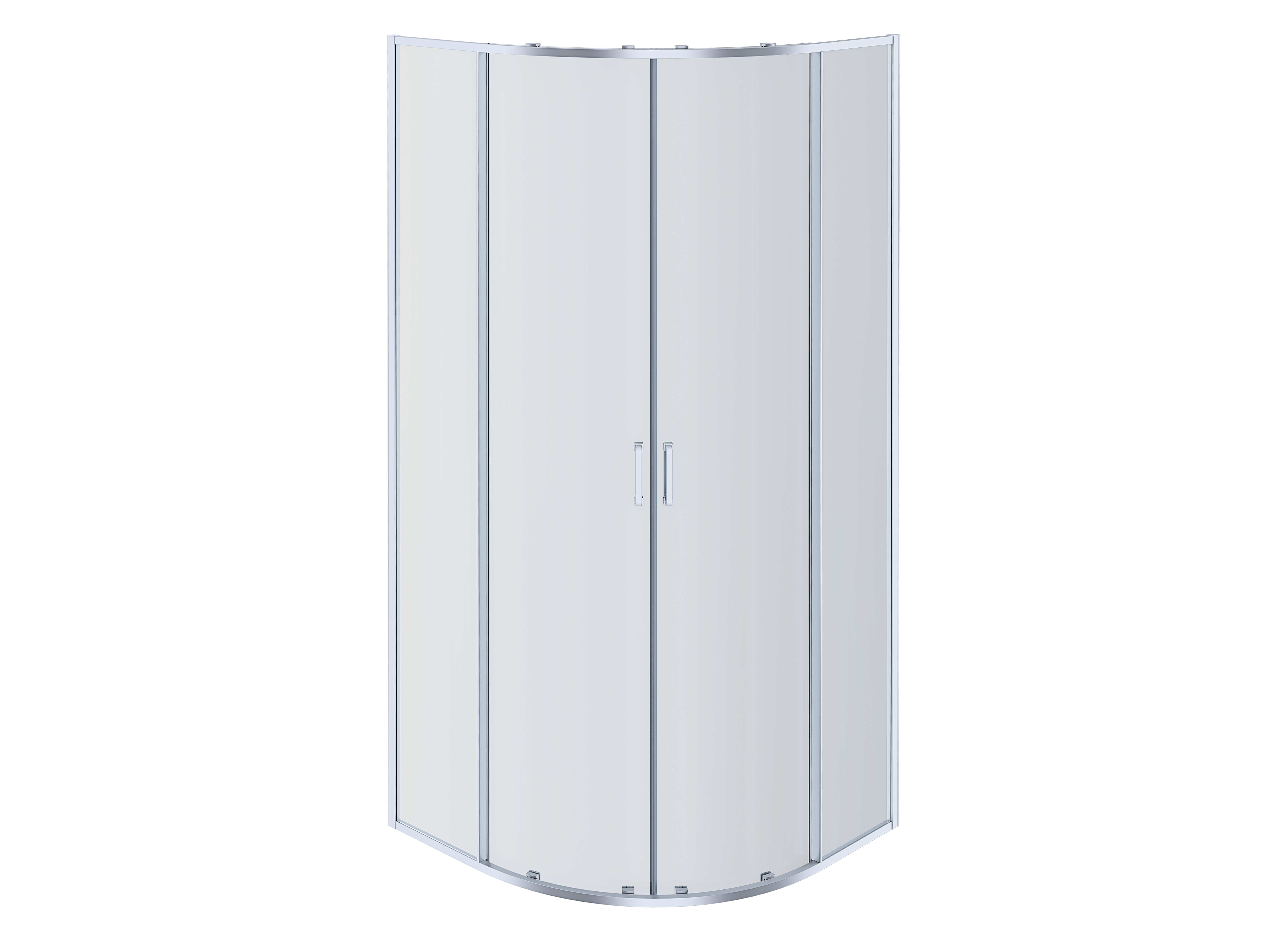 AQ NAA 2142-80 Душевой уголок 1/4 круга, двери раздвижные 800x800x2000, профиль хром, стекло прозрачное
