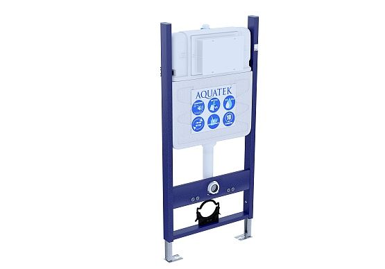Инсталляция для подвесного унитаза (без верхней планки) Aquatek ECO Standart, 1130*500*100 мм + звукоизоляционная прокладка