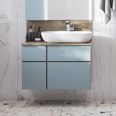 Тумба AQUATON Мишель 80 дуб рустикальный/фьорд