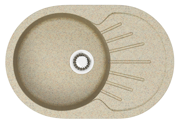 Кухонная мойка AZARIO Flora 750x505x210 искусственный мрамор, цвет песочный (CS00079915)