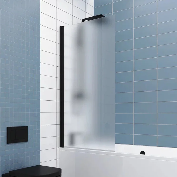 Шторка на ванну Kubele DE020 DE020P601-MAT-BLM-55х150 150х55, профиль черный матовый, стекло матовое