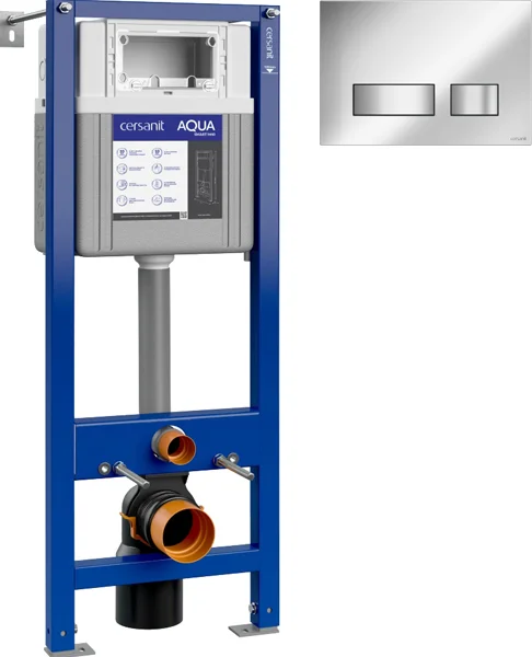 Система инсталляции для унитазов Cersanit Aqua Smart M 40 + кнопка смыва Cersanit Movi P-BU-MOV/Cm хром матовый