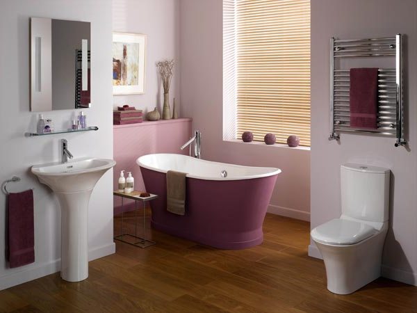 дизайн ванной комнаты розовый цвет