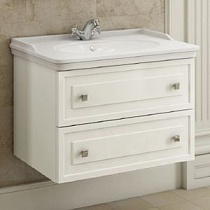 Тумба Comforty Феррара 80, подвесная, белая с раковиной 50180