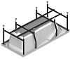 Акриловая ванна Radomir Парма-дона 180x85 L, с опорной рамой, сливом-переливом (слева)