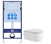 Set AQUATEK ЕВРОПА (рама AQUATEK Standard INS-0000012+звукоизоляционная прокладка+унитаз ЕВРОПА AQ1106L-00+тонкое сиденье микролифт