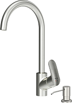 Смеситель AM.PM Like F8007D11 для кухонной мойки, с дозатором, сатин