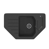 Мойкa MIXLINE ML-GMS17 СТАНДАРТ угловая с крылом, черный (308), 780*485*190мм