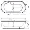 Ванна акриловая Mirsant Omega 180x85 (отдельностоящая) с щелевым переливом