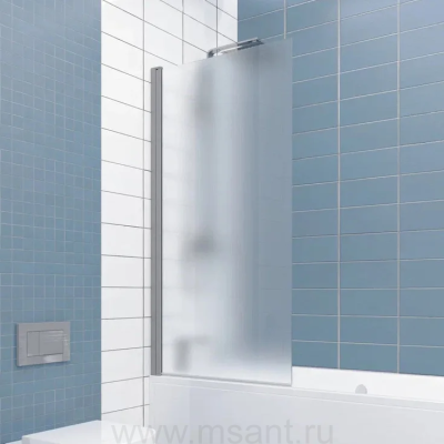 Шторка на ванну Kubele DE020 DE020P601-MAT-MT-70х150 150х70, профиль матовый хром, стекло матовое