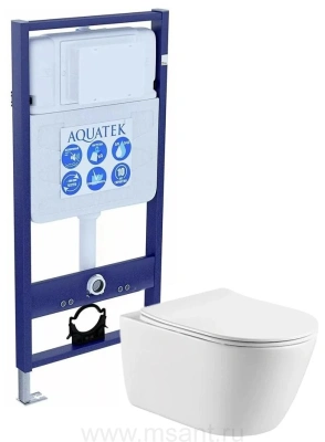 Set Aquatek Оберон унитаз Aquatek Оберон AQ1363W-00 +тонкое сиденье soft-close+инсталляция Aquatek INS-0000012