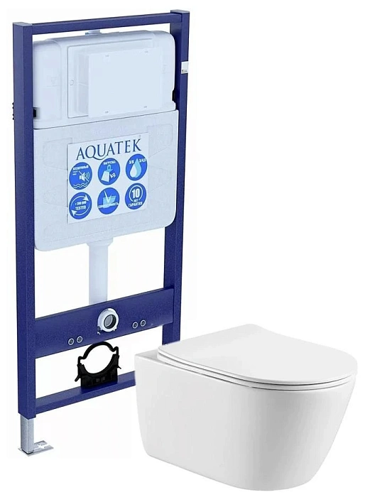 Set Aquatek Оберон унитаз Aquatek Оберон AQ1363W-00 +тонкое сиденье soft-close+инсталляция Aquatek INS-0000012