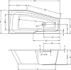 Акриловая ванна Riho Rething Space L, 160x75