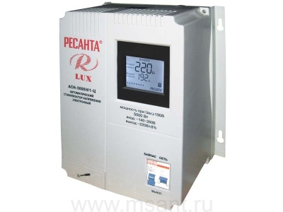 Однофазный цифровой настенный стабилизатор серии LUX РЕСАНТА ACH-5000Н/1-Ц