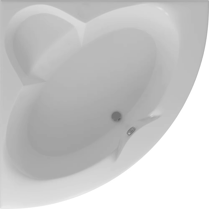 Акриловая ванна Акватек Поларис-1 140x140, с каркасом, фронтальным экраном, сливом-переливом