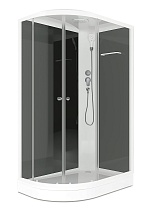 Душевая кабина DOMANI-SPA Delight 128 Slim R низкий поддон черная стеклянная задняя панель тонированное стекло без электрики 1200*800*2180