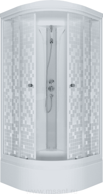 Душевая кабина Triton Стандарт Мозаика Щ0000061846 90х90 В-полка ДН4 узоры с поддоном +сифон D90мм