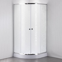 Душевое ограждение Comforty 34P матовое стекло с рисунком узоры, с поддоном, 900*900*1925