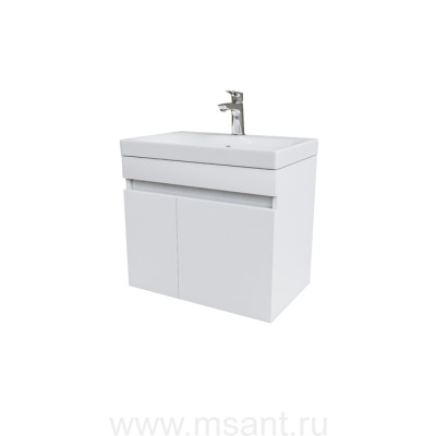 Тумба с умывальником подвесная с дверцами, белая, 60 см, Zodiac, IDDIS, ZOD6CD0i95K подходит ум. 3506000i28