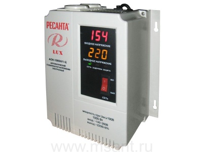 Однофазный цифровой настенный стабилизатор серии LUX РЕСАНТА ACH-1000Н/1-Ц