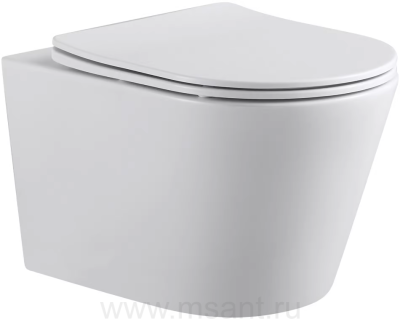 Унитаз подвесной Aquanet Rimless Atago 2.0 W LX-1905 Крышка-сиденье Soft Close-SLIMSEAT