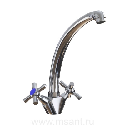 Смеситель для кухни 1/2 кер. MIXLINE ML09-032 высокий излив п/гайку (без подводки)