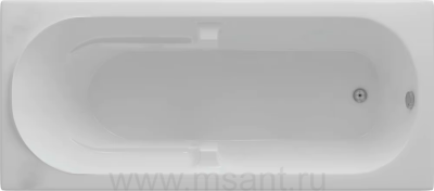 Акриловая ванна Aquatek Лея 170x75, с каркасом, сливом-переливом, без фронтального экрана