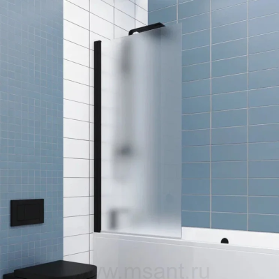 Шторка на ванну Kubele DE020 DE020P601-MAT-BLM-50х150 150х50, профиль черный матовый, стекло матовое