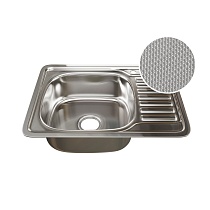 Мойка врез 65х50 (0,8) лев вып 3 1/2 MIXLINE 18см с сифоном ДЕКОР