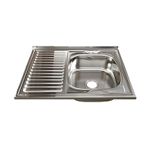 Мойка 80х60 (0,8) прав вып 3 1/2 MIXLINE 18см с сифоном