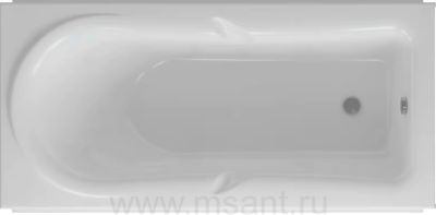 Акриловая ванна Aquatek Леда 170x80 с каркасом, сливом-переливом, без фронтальной панели