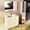 Тумба Comforty Модена М 90, напольная, белая матовая с раковиной Quadro 90